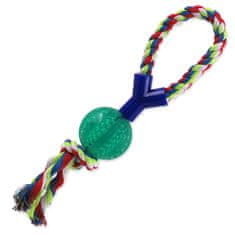 Plaček Hračka DOG FANTASY DENTAL MINT míček házecí s provazem Y zelený 7 x 40 cm 1 ks