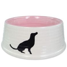Plaček Miska DOG FANTASY keramická motiv pes bílo-růžová 21 cm 1 l