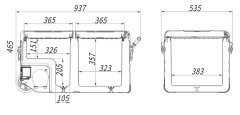 Compass Chladící box ICE BOX DUO kompresor 75l 230/24/12V -20°C APP