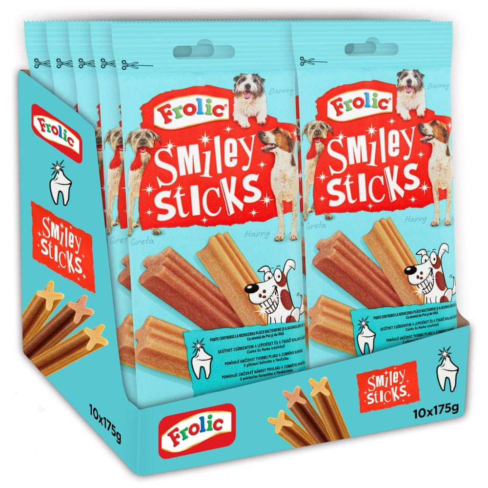 Levně Frolic Smiley Sticks pamlsky kuřecí a hovězí 10 x 175 g