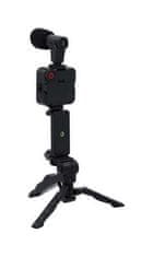 TopQ Tripod selfie tyč pro mobilní telefon s mikrofonem černá 68428
