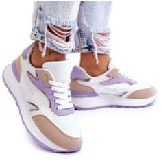 Sportovní boty na platformě bílé a fialové velikost 36