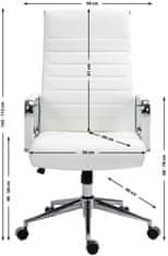Sortland Kancelářská židle Kolumbus - pravá kůže | bílá