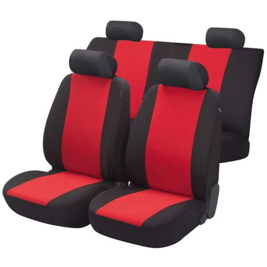 Walser Autopotahy sedadel na celé vozidlo s bočními airbagy v sedadlech - Flash sada 9 dílů - červené / černé