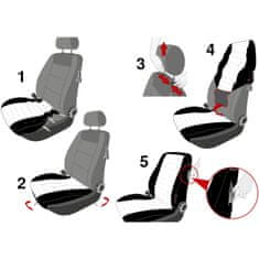 Autopotahy sedadel na celé vozidlo s bočními airbagy v sedadlech - Flash sada 9 dílů - antracit / černé