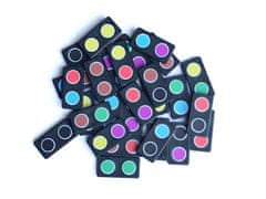 YOMENY Domino barevná kolečka - černý kámen, 28 hracích kostek