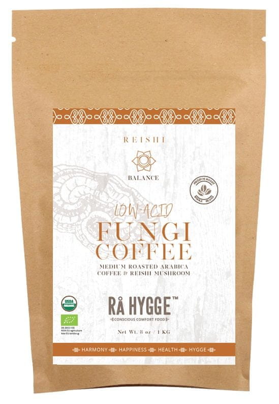 Levně Rå Hygge BIO zrnková káva Peru Arabica REISHI 1 kg