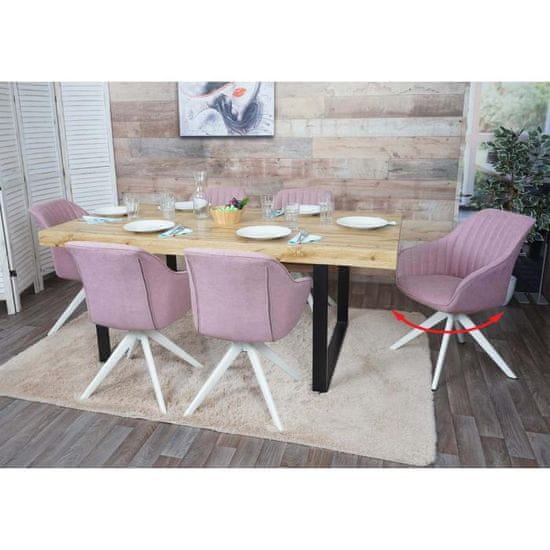 MCW Sada 6 jídelních židlí K27, kuchyňská židle Židle s područkami, otočná látka/textil