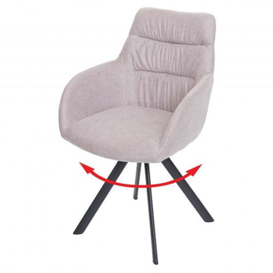 MCW Jídelní židle J69, kuchyňská židle Židle s područkami, otočná automatická poloha, sametová
