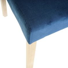 MCW Littau jídelní židle, kuchyňská židle, samet ~ petrolejově modrá, světlé nohy