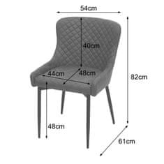 MCW Sada 6 jídelních židlí H79, kuchyňská židle křeslo židle, vintage kov ~ látka/textil šedá