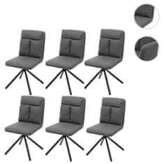 MCW Sada 6 jídelních židlí G58, kuchyňská židle, otočná automatická poloha textil/látka ~ šedá