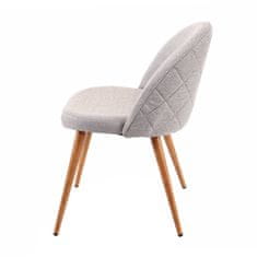 MCW Sada 6 jídelních židlí D53, kuchyňská židle, retro design 50. let, látka/textil ~ světle šedá