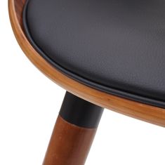 MCW Sada 6 jídelních židlí D23, kuchyňská židle, retro design ~ umělá kůže černá