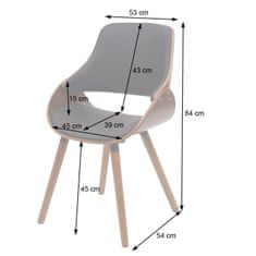 MCW Sada 6 jídelních židlí D23, kuchyňská židle, retro design ~ umělá kůže černá
