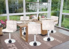 MCW Sada 6 jídelních židlí Kavala, otočná židle, imitace semiše chrom ~ vintage světle šedá