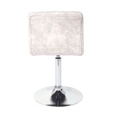 MCW Sada 6 jídelních židlí Kavala, otočná židle, imitace semiše chrom ~ vintage světle šedá