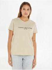 Tommy Hilfiger Béžové dámské tričko Tommy Hilfiger S