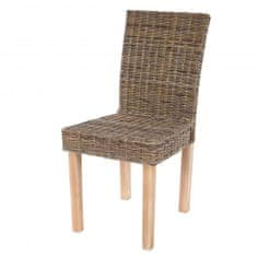 MCW Sada 4 jídelních židlí Littau, proutěná židle Kuchyňská židle, Kubu ratan