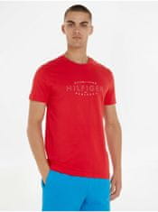 Tommy Hilfiger Červené pánské tričko Tommy Hilfiger M