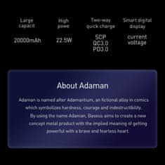 BASEUS Adaman kovová powerbanka s digitálním displejem QC 20000mAh 22.5W PPAD070101, černá
