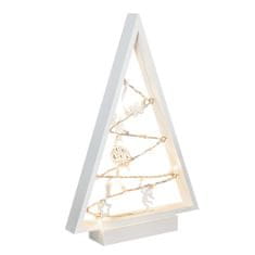 Solight LED dekorace - vánoční stromek ze dřeva s vánočními ozdobami osvětlený led světýlky