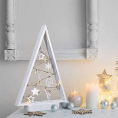 Solight LED dekorace - vánoční stromek ze dřeva s vánočními ozdobami osvětlený led světýlky