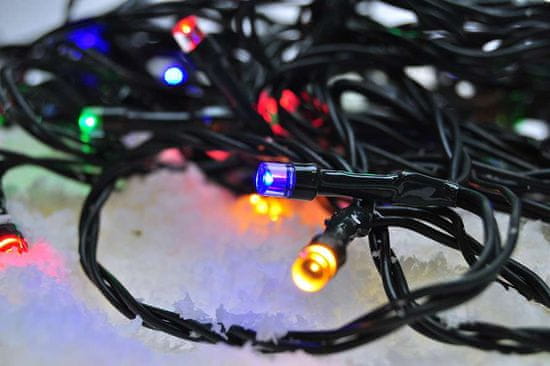 Solight osvětlení, 50m dlouhý vánoční řetěz s 500 barevnými LED, 8 režimy, časovačem a voděodolnou konstrukcí