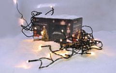 Solight vánoční osvětlení, venkovní vánoční řetěz s 200 LED, 8 režimy, teplá bílá barva