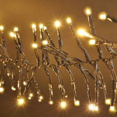 Solight vánoční řetěz Cluster s 576 LED světly v teplé bílé barvě nabízí 8 funkcí, časovač a dálkové ovládání