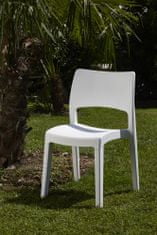 KUPŽIDLE Zahradní židle KK LUX — plast, bílá, nosnost 150 kg