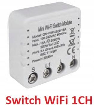TopElektronik TUYA 16A WiFi mini terminálové relé, QS-WIFI-S06-16A