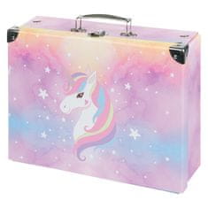 Presco Group BAAGL Skládací školní kufřík Rainbow Unicorn s kováním