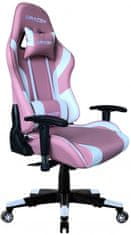 Mercury Herní židle MRacer koženka, bílo-růžová