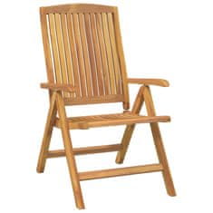 Greatstore Polohovací zahradní židle 8 ks masivní teakové dřevo