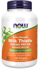 NOW Foods Silymarin Extra Strength (extrakt z ostropestřce), 450 mg, 120 kapslí