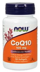 NOW Foods CoQ10 s vitamínem E, 100 mg, 50 softgelových kapslí