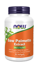NOW Foods Saw Palmetto with Pumpkin Seed and Zinc extract (Serenoa plazivá s dýňovým olejem a zinkem), 80 mg, 90 softgelových kapslí