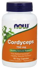 NOW Foods Cordyceps 750 mg (Organic), 90 kapslí
