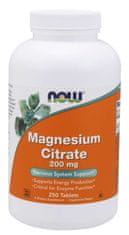 NOW Foods Magnesium Citrate (hořčík citrát), 200 mg, 250 tablet
