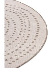NORTHRUGS Kusový koberec Twin-Wendeteppiche 105414 Linen kruh – na ven i na doma 140x140 (průměr) kruh