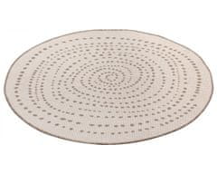 NORTHRUGS Kusový koberec Twin-Wendeteppiche 105414 Linen kruh – na ven i na doma 200x200 (průměr) kruh
