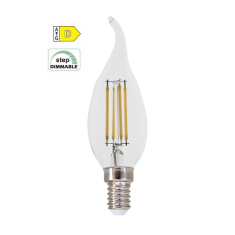 Diolamp  LED Filament žárovka čirá Candle Flame C35 4W/230V/E14/2700K/570Lm/360°/Step Dim