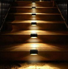 HADEX Solární světlo na schody, zídky nebo zábradlí, sada 4ks, černé