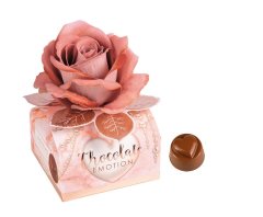 Günthart Chocolatte emotion Pink rose čokoládové pralinky 72g + velký látkový květ růže