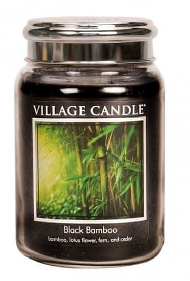 Village Candle Black Bamboo 602g svíčka s vůní lotosů, bambusu, cedru a kapradí
