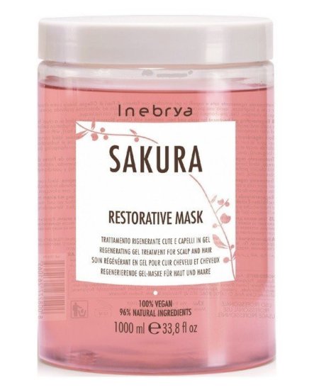 Inebrya Sakura restorative mask 1000ml regenerační maska pro vlasy