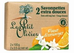 Le Petit Olivier extra jemné mýdlo Pomerančový květ 2x100g