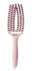 Olivia Garden Fingerbrush Combo Pastel pink Medium zakřivený plochý kartáč na vlasy