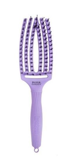 Olivia Garden Fingerbrush Combo Lavander zakřivený plochý kartáč na vlasy